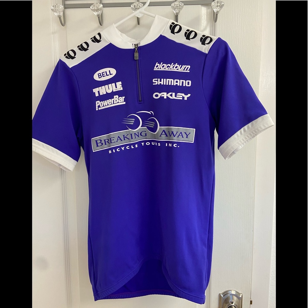 Pearl Izumi vintage womens cycling Jersey, purple, Breaking Away, size Large